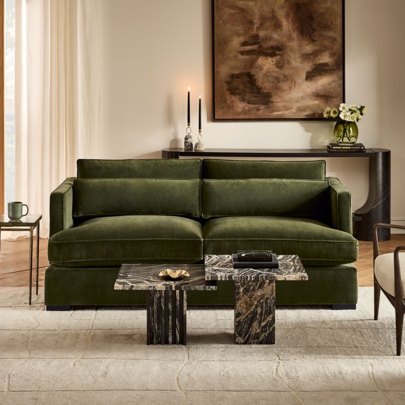 Eastman 75" Green Velvet Sofa - image 1 of 10
