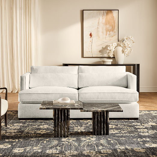 Eastman White Performance Fabric Sofa (75"-105")