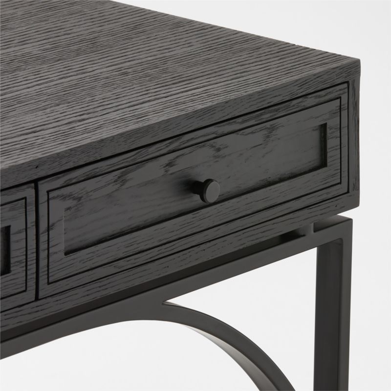 Ebony 3-Drawer Black Oak Desk - image 6 of 7