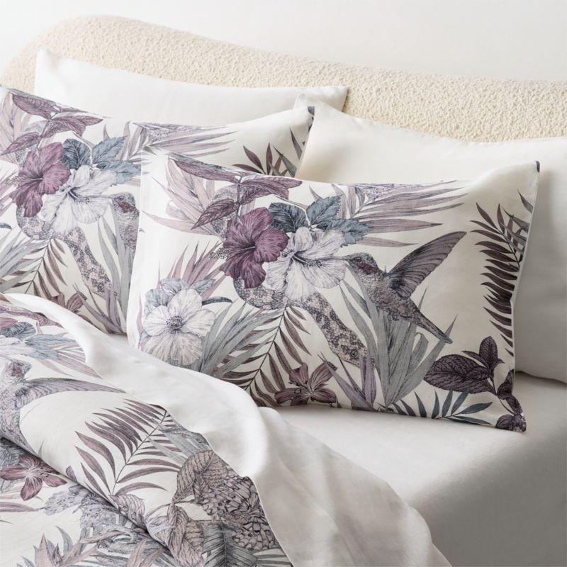 Eden Off White and Smoked Mauve Linen Standard Pillow Shams Set of 2 - image 3 of 7