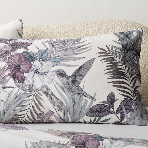 Eden Off White and Smoked Mauve Linen Pillow Shams Set of 2