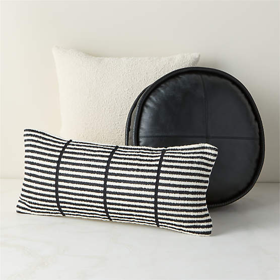 High Contrast Throw Pillow Set with Feather Down Inserts