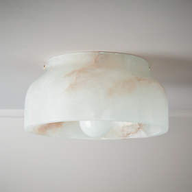 ariel fluted marble flush mount light