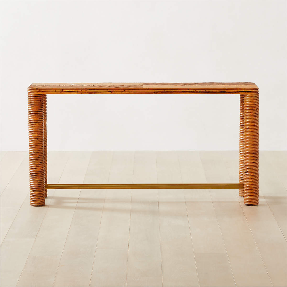 Edie Modern Rattan Console Table + Reviews CB2 Canada