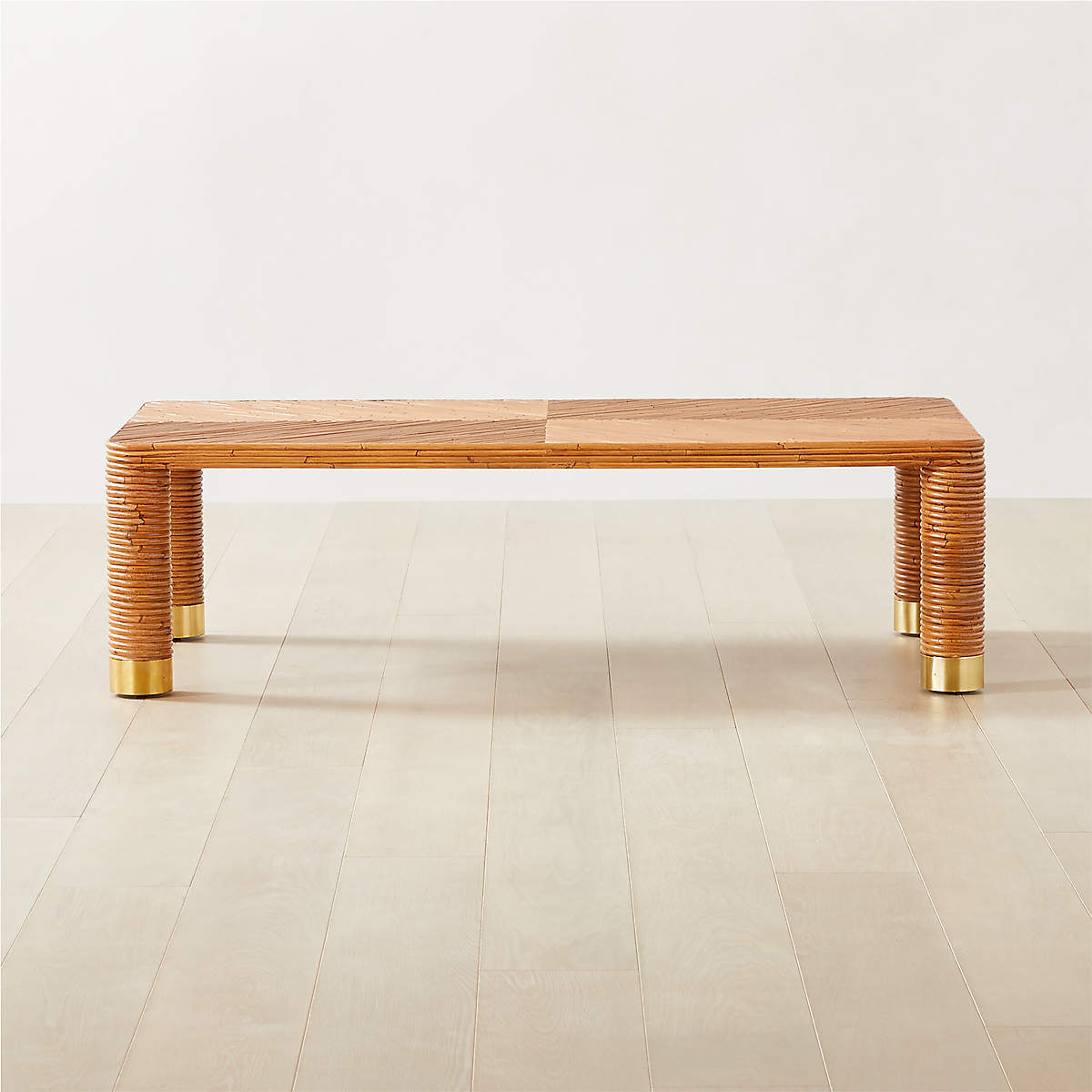 Edie Rectangular Rattan Coffee Table + Reviews CB2 Canada