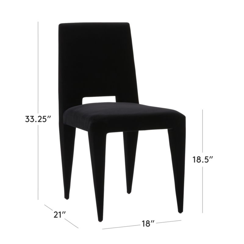 View Editor Black Velvet Dining Chair - image 3 of 9