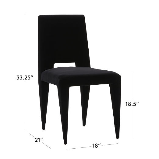 Editor Black Velvet Dining Chair