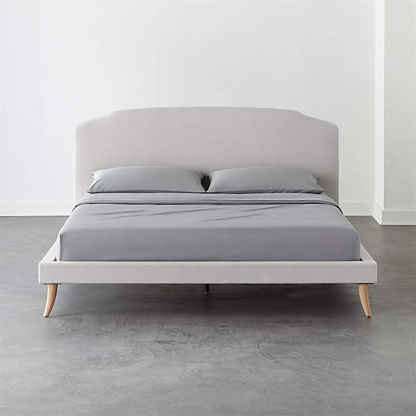 Edo Grey Linen King Bed Cb2, Cb2 King Bed