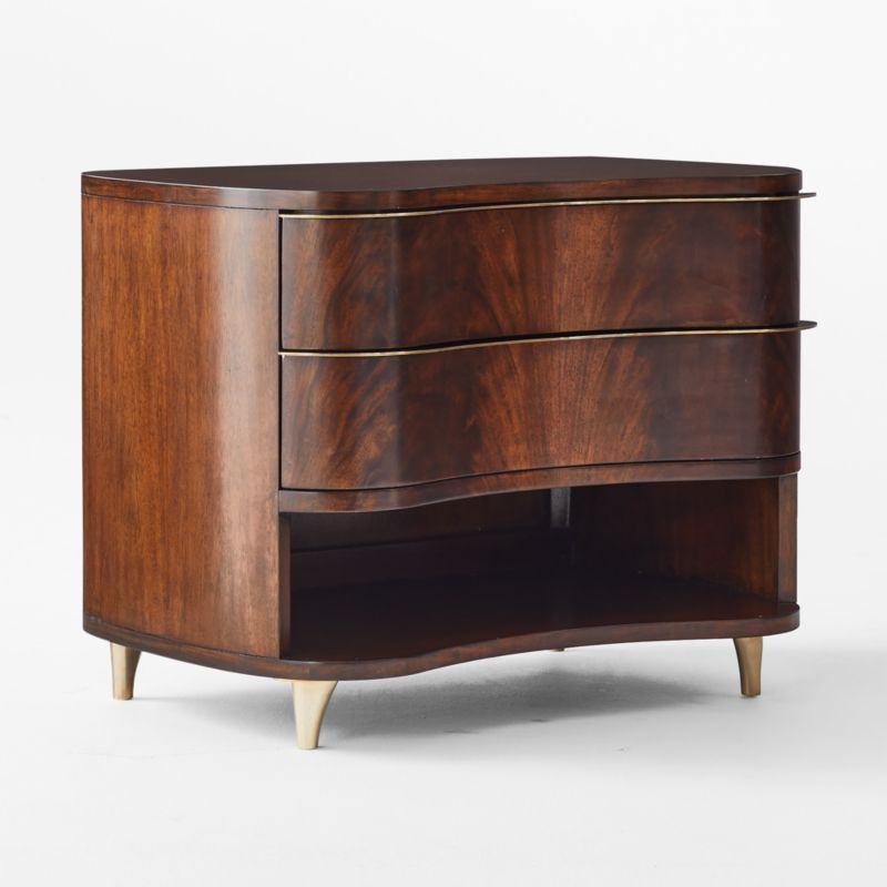 Egan 2-Drawer Dark Wood Nightstand - image 6 of 12