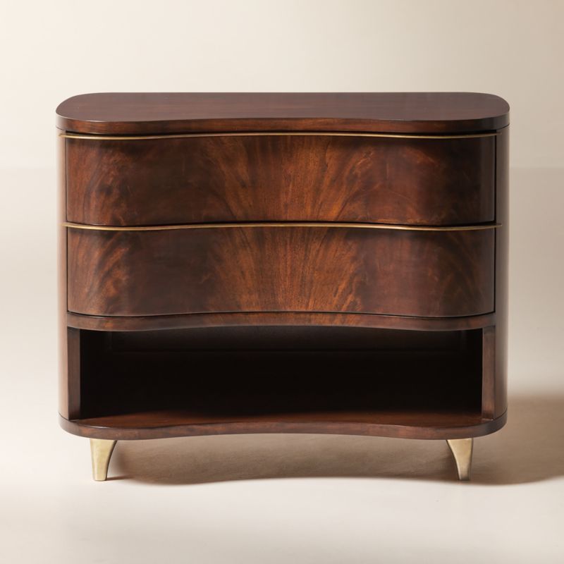 Egan 2-Drawer Dark Wood Nightstand - image 0 of 12