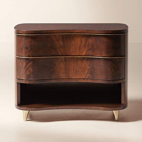 Egan 28" Mahogany Wood 2-Drawer Nightstand