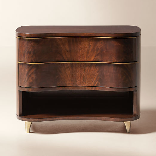 Egan 28" Mahogany Wood 2-Drawer Nightstand