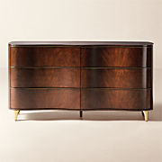 Egan 6-Drawer Mahogany Wood Dresser