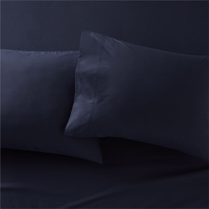 View Egyptian Cotton 400TC Dark Navy Standard Pillowcases Set of 2 details