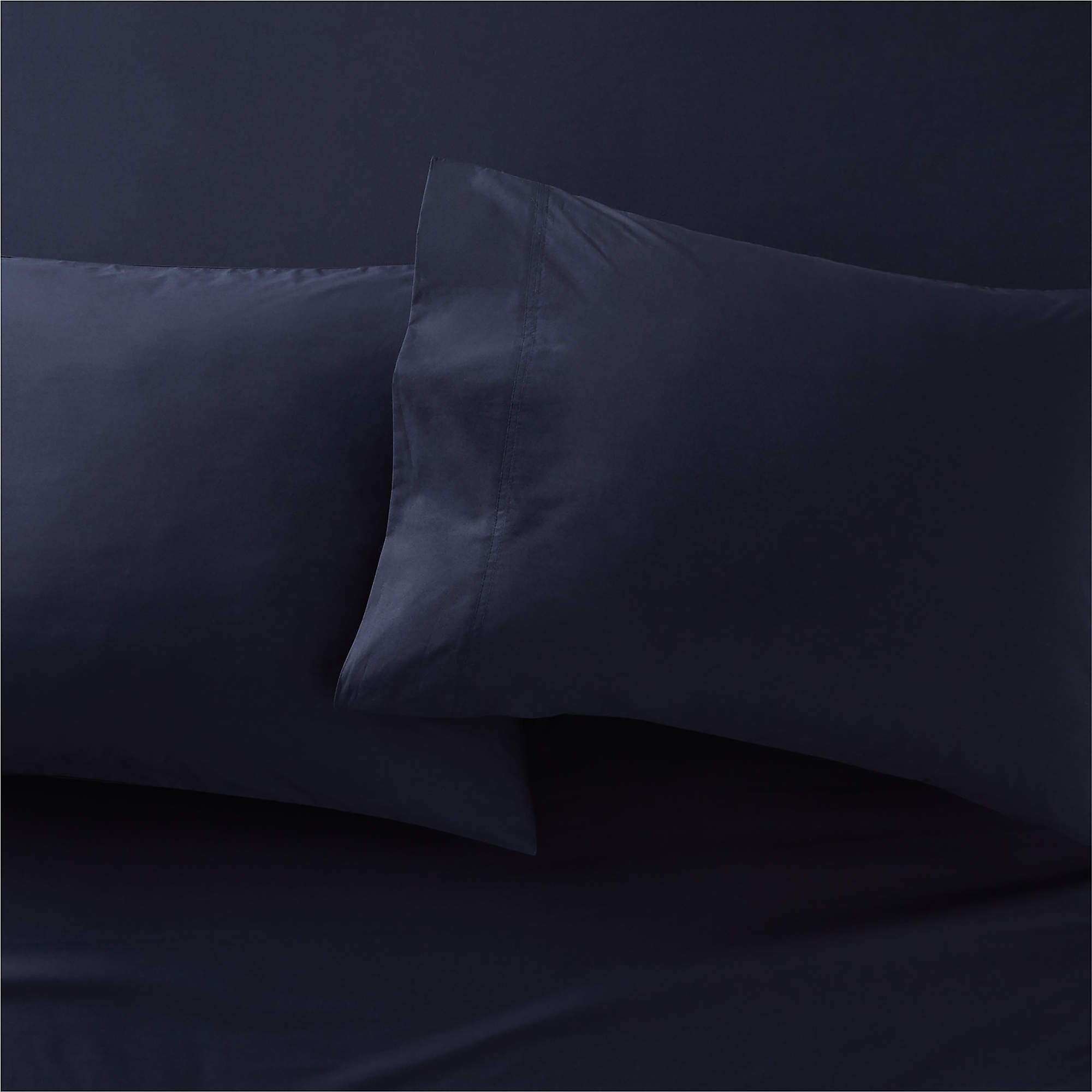 Modern Egyptian Cotton 400TC Dark Navy Standard Pillowcases Set of 2 + Reviews CB2 Canada