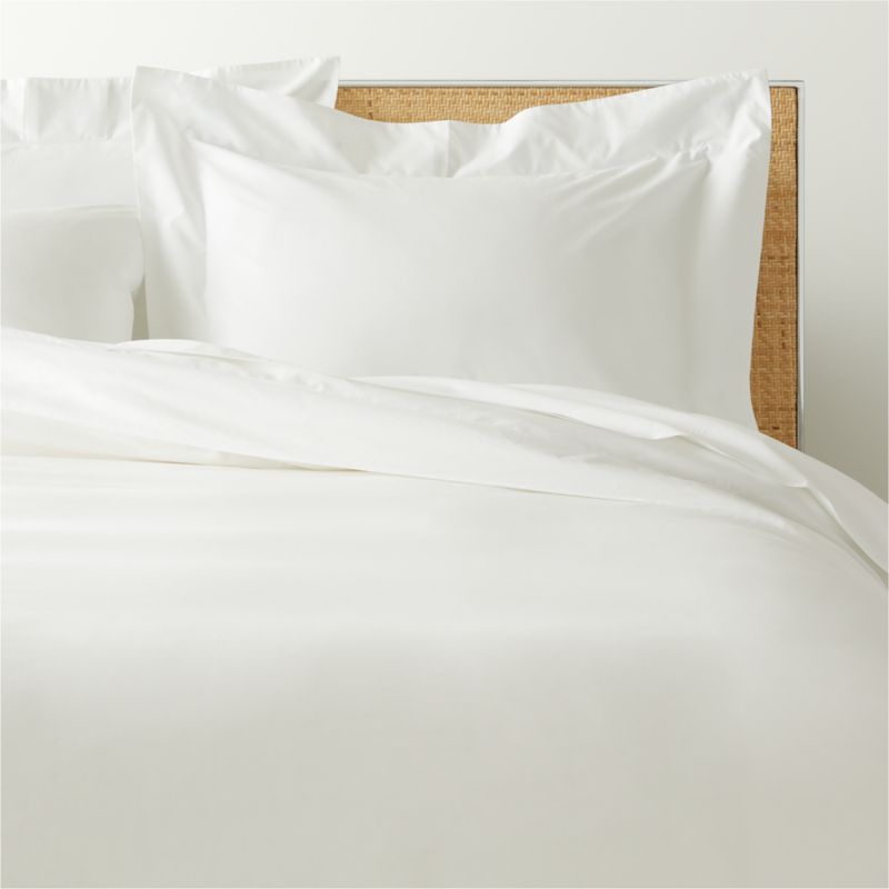 View Egyptian Cotton Percale 400TC Flange White Full/Queen Duvet Cover details