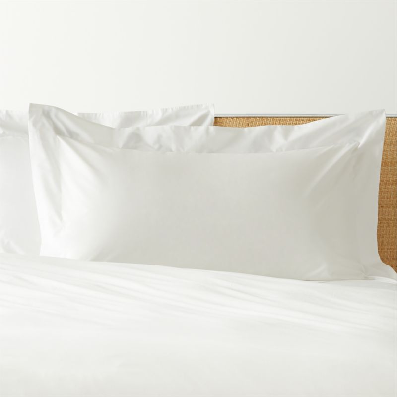 View Egyptian Cotton Percale 400TC Flange White King Shams Set of 2 details
