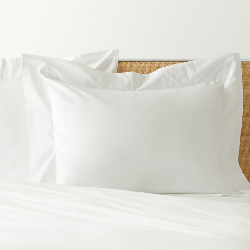 View Egyptian Cotton Percale 400TC Flange White Standard Shams Set of 2 details