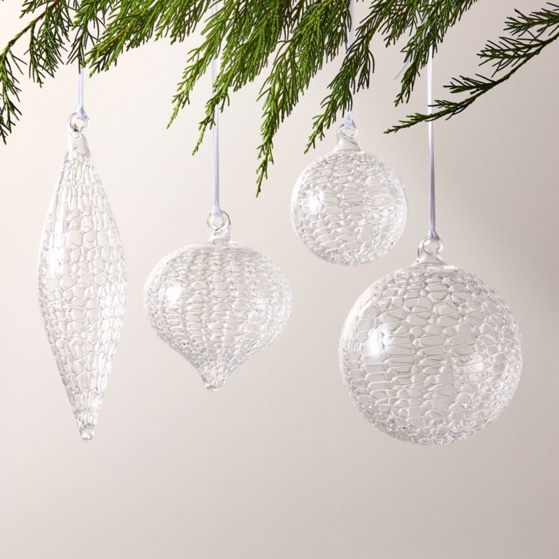 Eira Round Clear Laced Glass Christmas Tree Ornament 3" - image 5 of 8