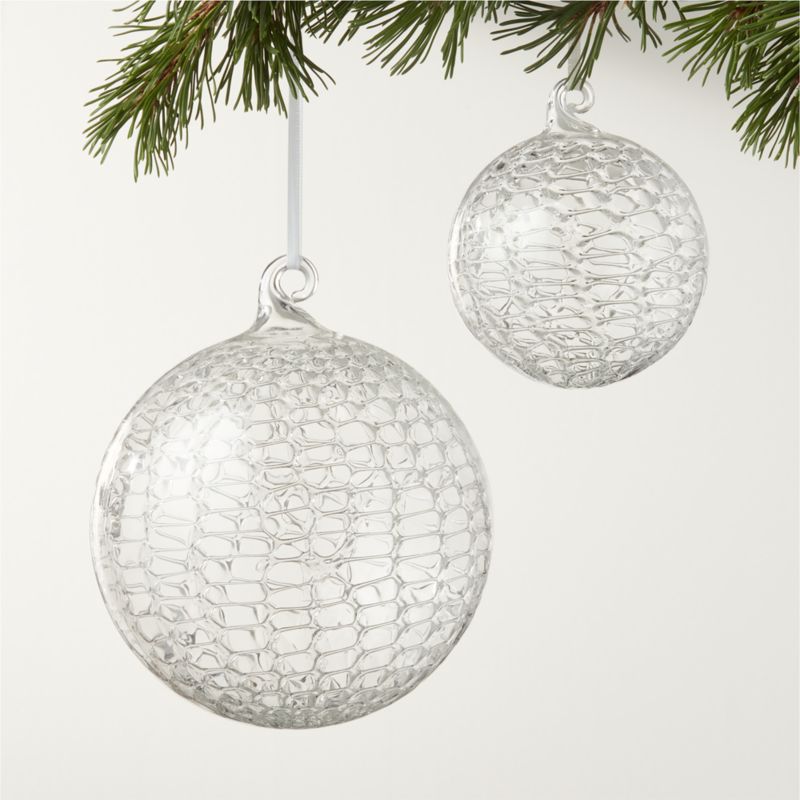 Eira Round Clear Laced Glass Christmas Tree Ornament 3" - image 1 of 8