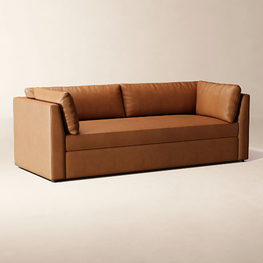 Eleni 91" Leather Trundle Sleeper