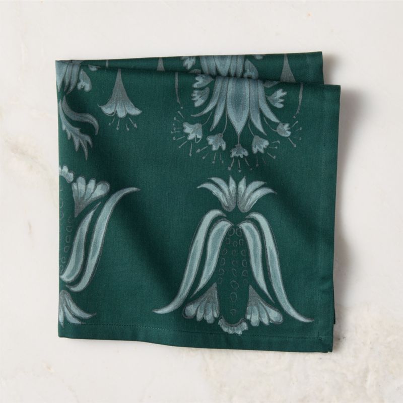 Elenor Dark Green Cotton Sateen Napkin - image 2 of 3