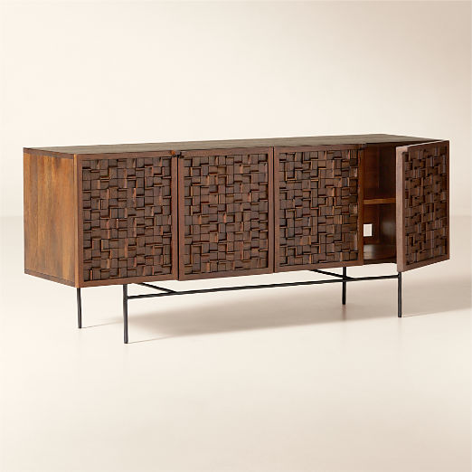 Elettra 68" Carved Mango Wood Credenza