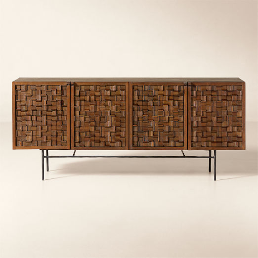 Elettra 68" Carved Mango Wood Credenza