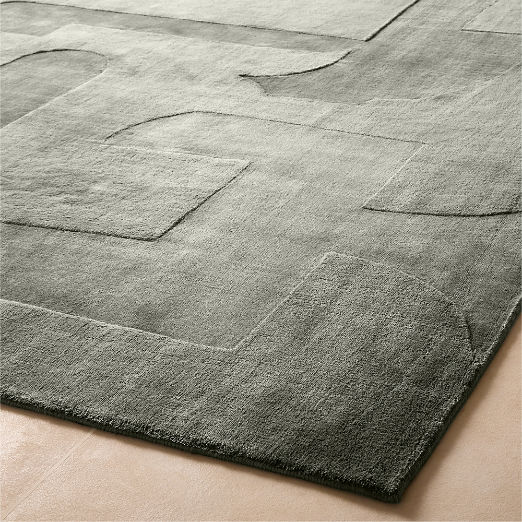 Eleyne Handloomed Green TENCEL™ Lyocell Area Rug