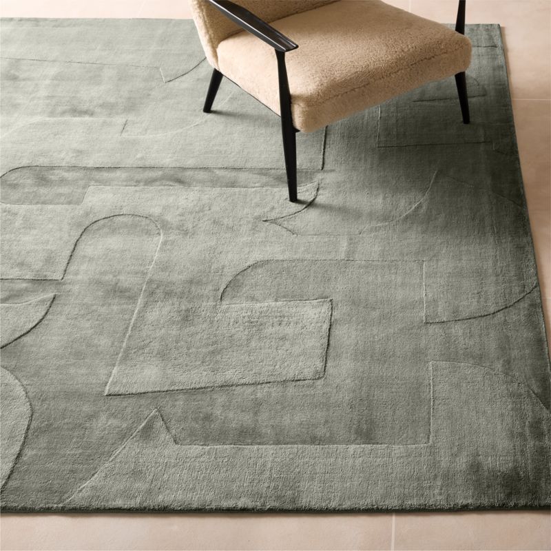 Eleyne Handloomed Green TENCEL™ Lyocell Area Rug 8'x10'