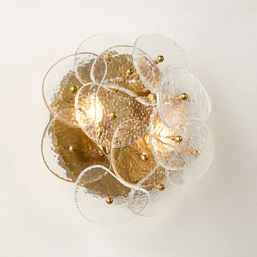 Eline Textured Glass Dual Wall Sconce and Flush Mount Light