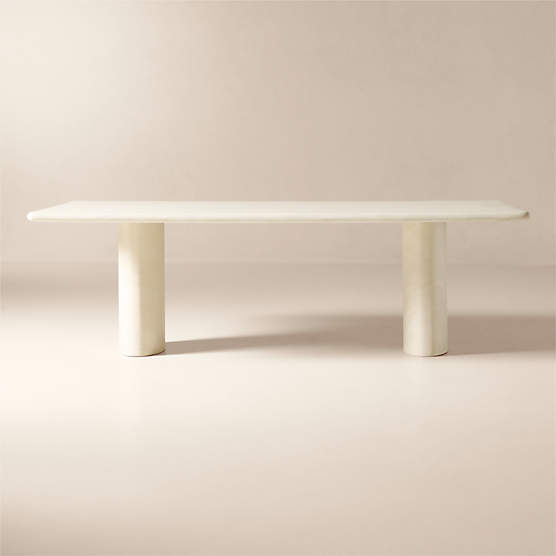 Elio 98" Rectangular Marbled Resin Dining Table