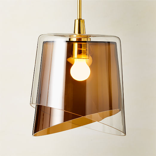 Elio Smoked Dark Amber Glass Pendant Light