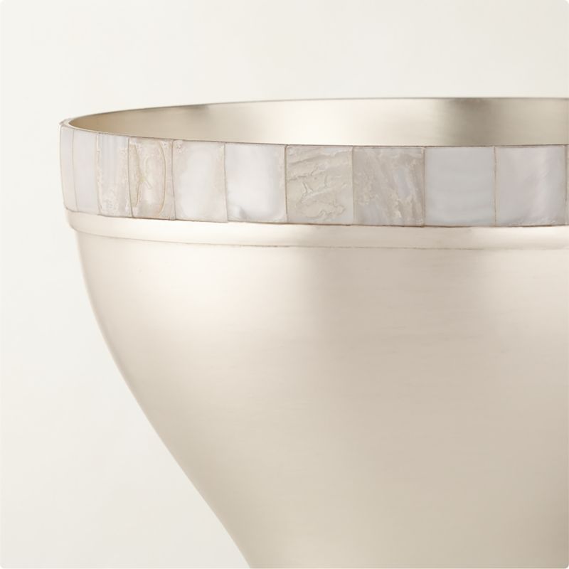 Ella White Mother of Pearl and Silver Serving Bowl Large - image 2 of 5