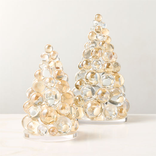 Elle Clear and Amber Crystal Christmas Tree Figures