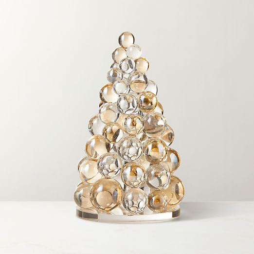 Elle Clear and Amber Crystal Christmas Tree Figure 8.25"