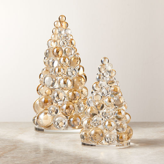 Elle Clear and Amber Crystal Christmas Tree Figures