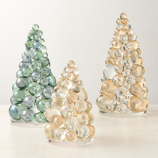 Elle Clear and Amber Crystal Christmas Tree Figure 8.25"