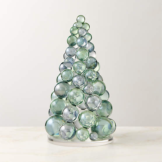 Elle Tonal Green Crystal Christmas Tree Figure 11"