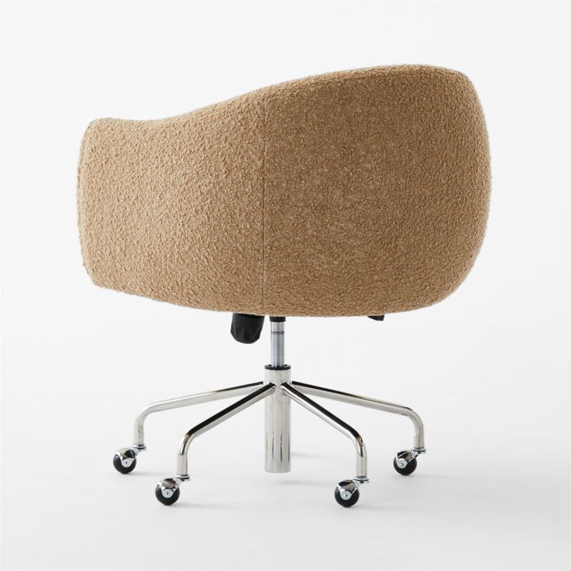 Ellessi Camel Boucle Swivel Office Chair - image 6 of 8