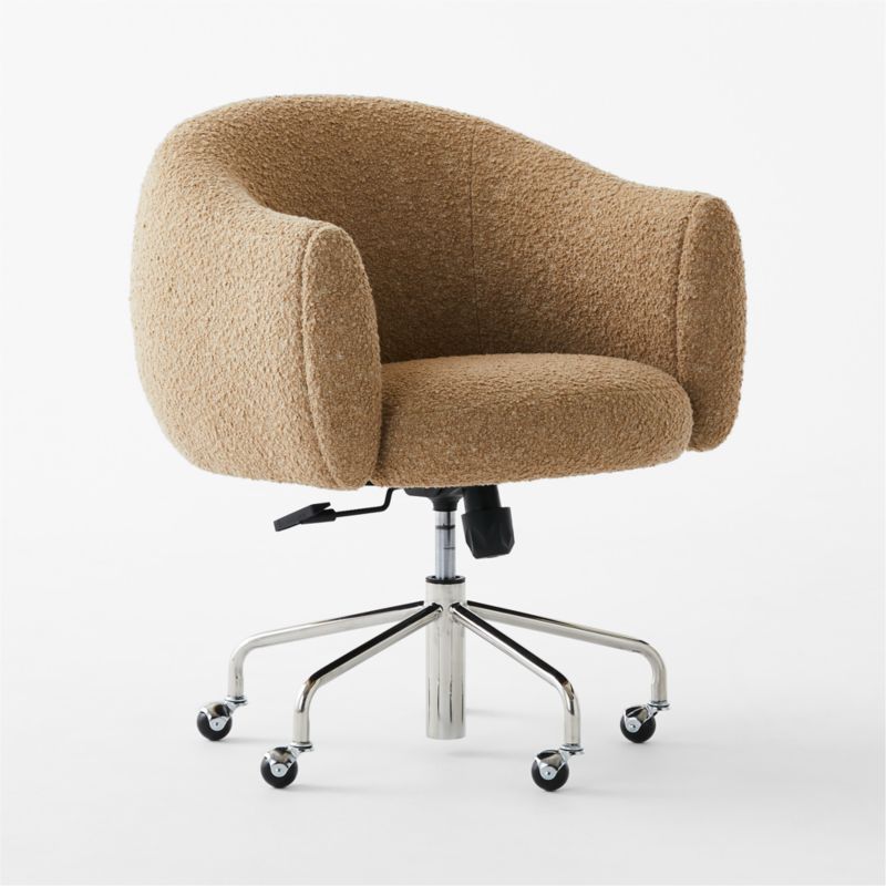 Ellessi Camel Boucle Swivel Office Chair - image 4 of 8