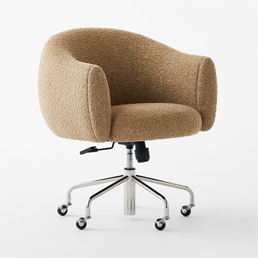 Ellessi Camel Boucle Swivel Office Chair