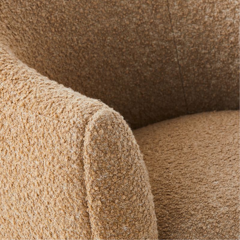 Ellessi Camel Boucle Swivel Office Chair - image 7 of 8