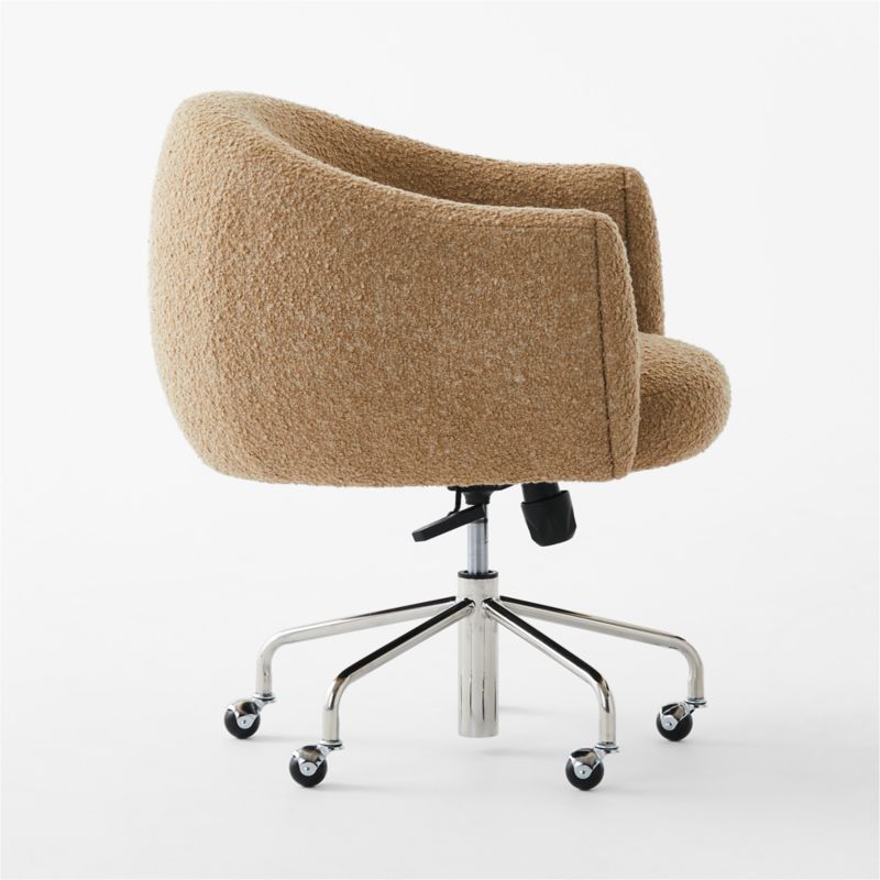 Ellessi Camel Boucle Swivel Office Chair - image 5 of 8