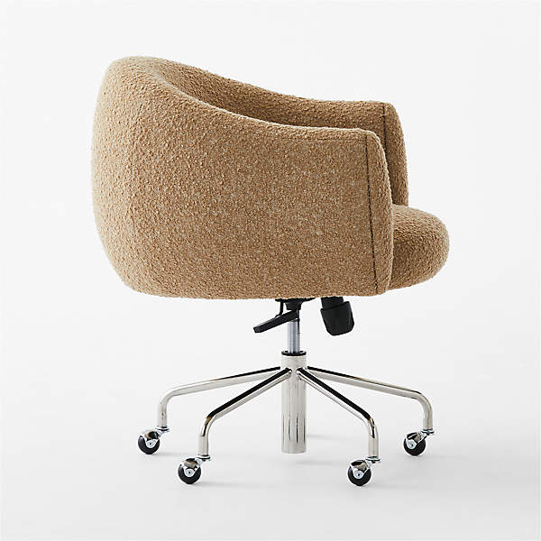 Ellessi Camel Boucle Swivel Office Chair | CB2 Canada