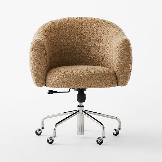 Ellessi Camel Boucle Swivel Office Chair