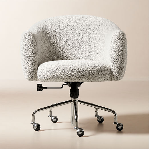 Ellessi Peppered Grey Boucle Swivel Office Chair