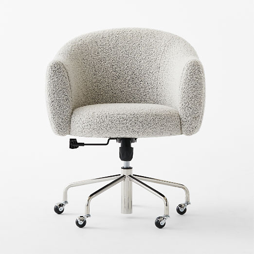 Ellessi Peppered Grey Boucle Swivel Office Chair