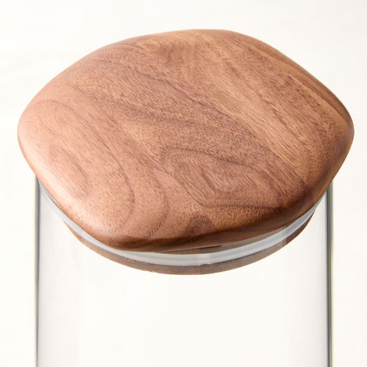 Ellis Short Glass Canister with Walnut Lid