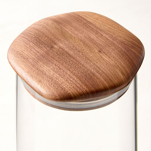 Ellis Tall Glass Canister with Walnut Lid